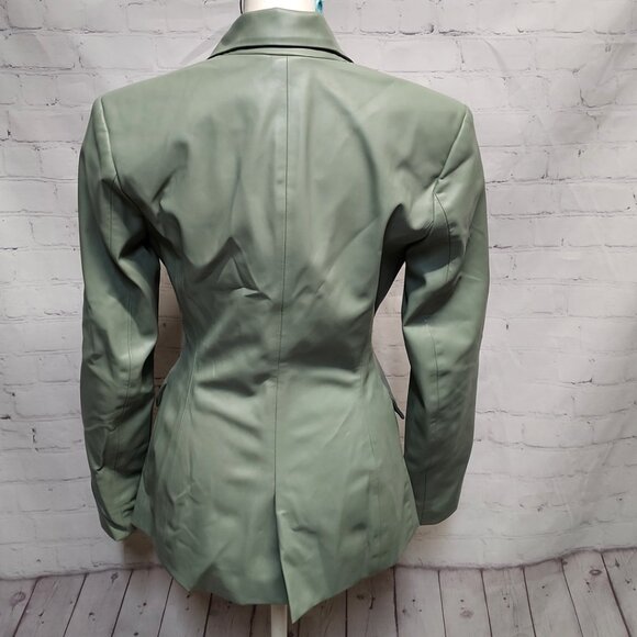 NWT Zara faux leather double breasted  blazer - Picture 2 of 13